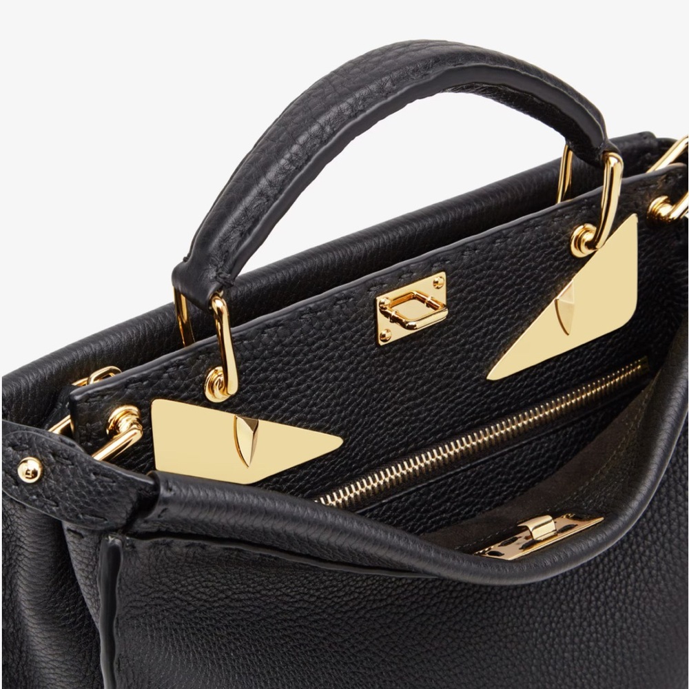 VERY RARE - FENDI MONSTER PEEKABOO IN SELLERIA BRIEFCASE BLACK HANDLE BAG